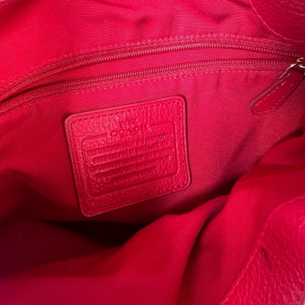 Elegant Red Leather Coach Bag Madison Phoebe - Picture 7 of 8